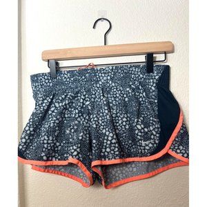 Nike Dri Fit Running Shorts Lined Medium Blue/White/Orange Pattern